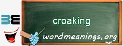 WordMeaning blackboard for croaking